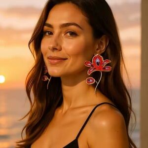 Zara Enameled Flower Earrings